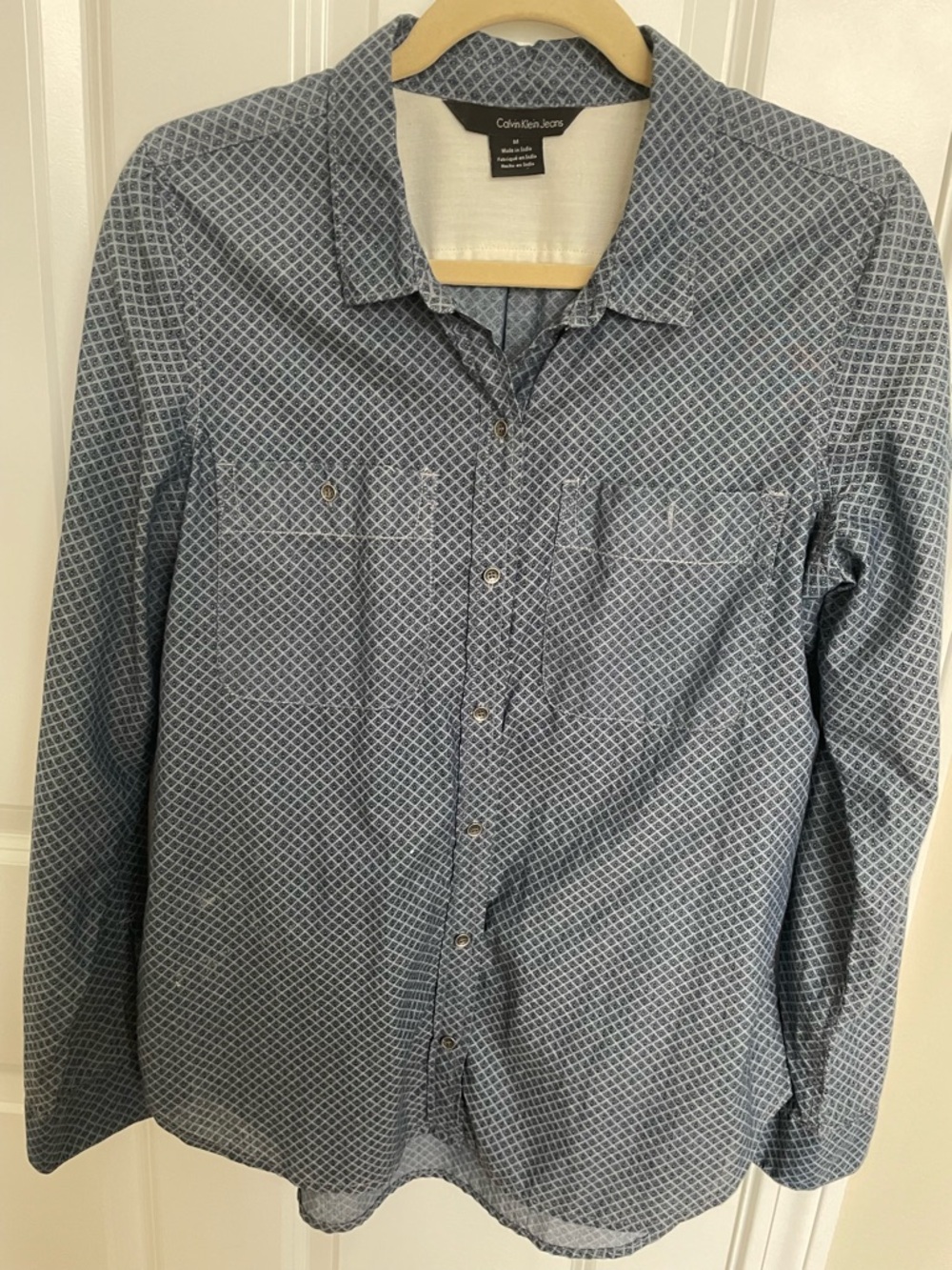 Calvin Klein Jeans Blue & White Patterned Shirt